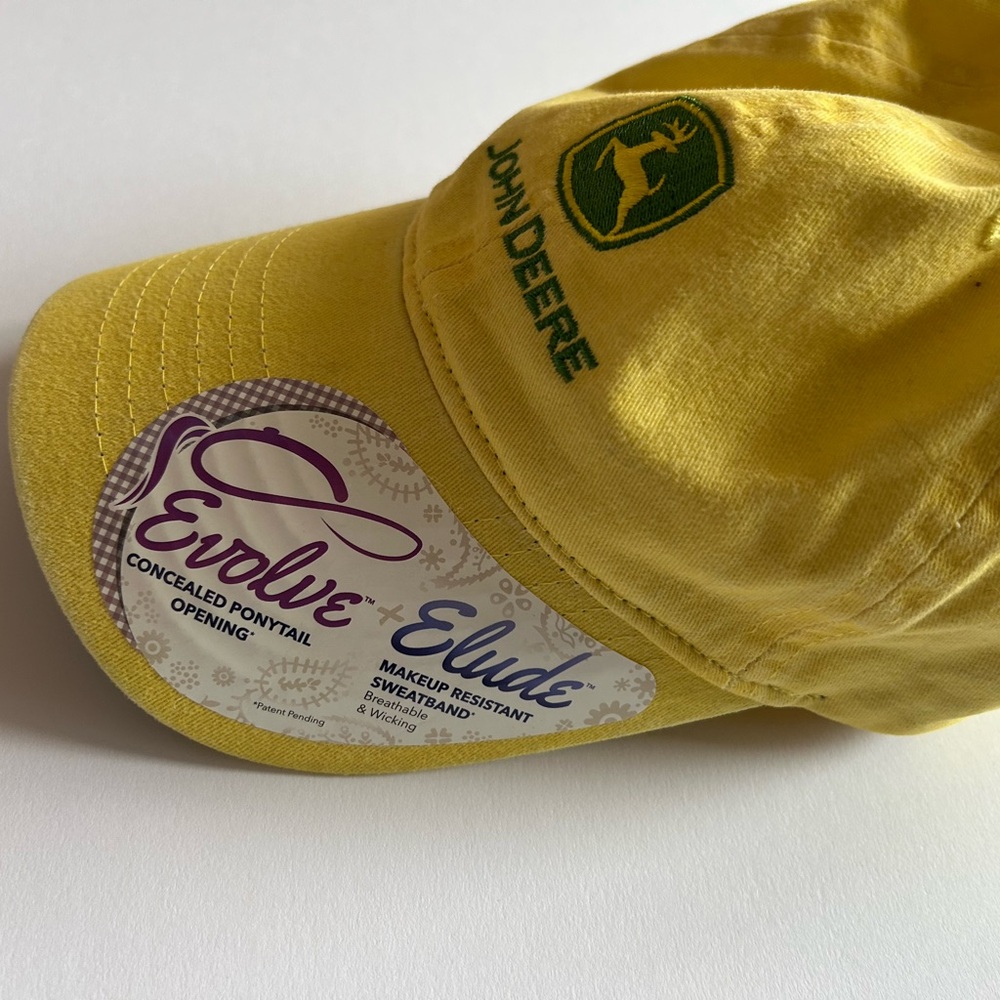 John Deere Yellow Cap with Green Embroidered Logo - Picture 2 of 10